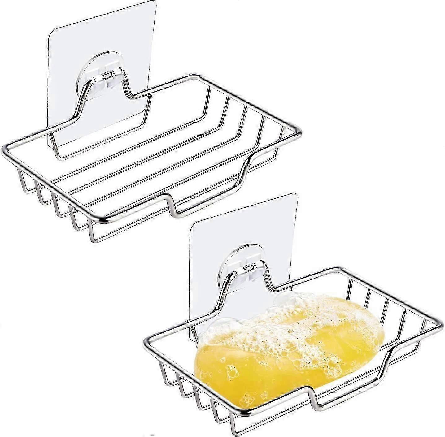 2PCS Stainless Steel Soap Dish Suction Cup