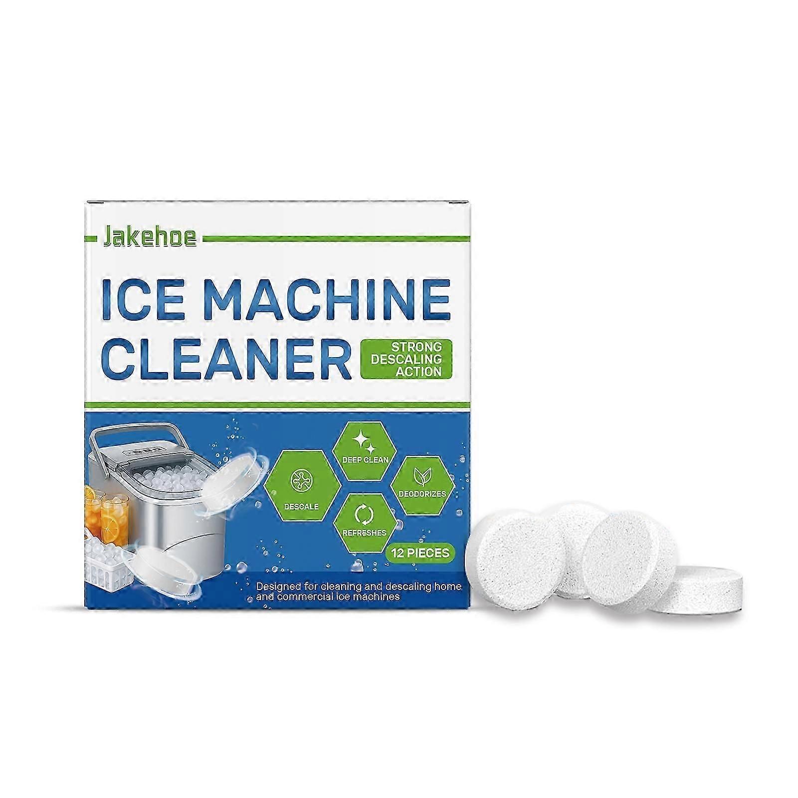 Ice Maker Cleaning Tablets - Deep Clean, Odor Removal, Easy & Safe (12 Pack)