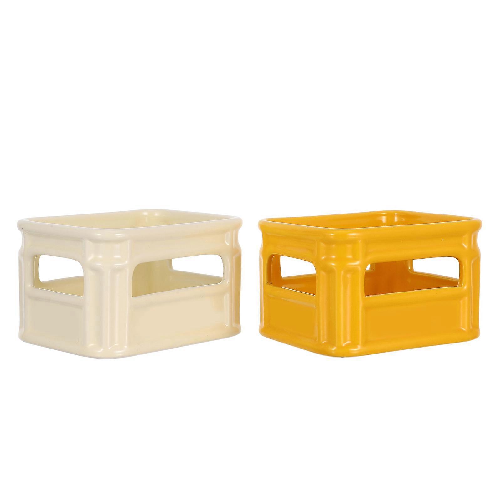 Creative Ceramic Appetizer Tray for Storage 2Pcs Fruit Serving Plate