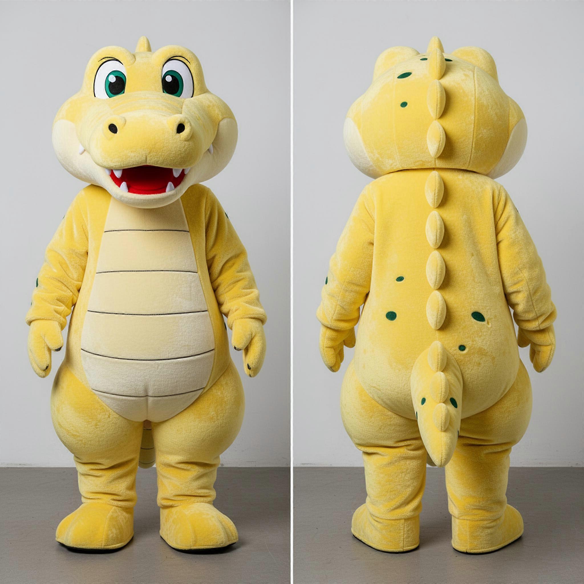 MASTICOT Lemon Yellow Cartoon Crocodile Mascot
