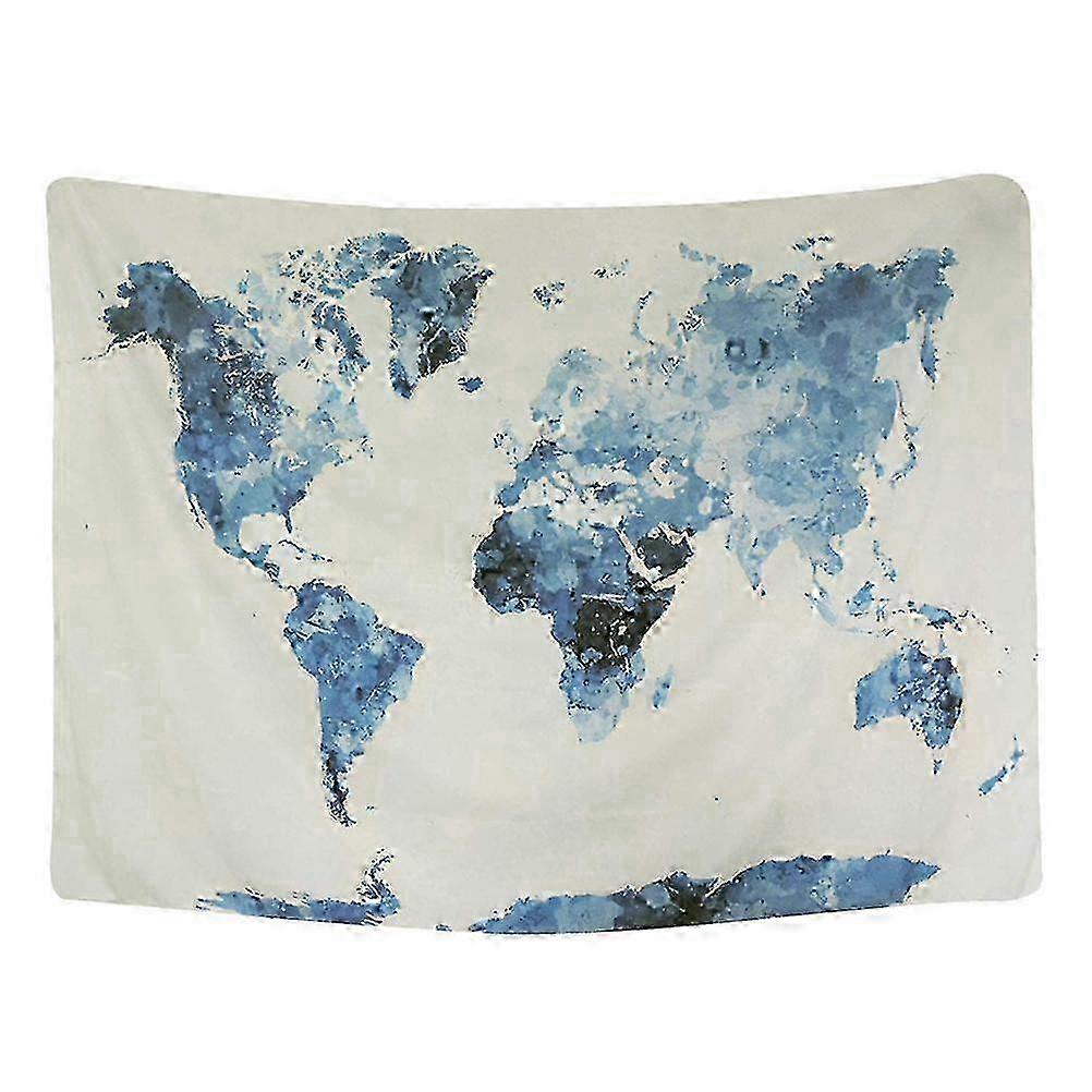 White Ocean Map Tapestry Soft Stretch Polyester Nylon