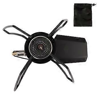 Portable Camping Stove, Wind Resistant Burner For Hassle-Free Outdoor Adventures, Compact Black Design With Strong Firepower For Quick Boiling, Comes