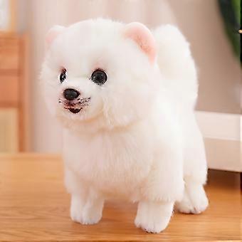 Realistic Pomeranian Dog Plush Toy, Fluffy Soft Stuffed Puppy, Huggable Companion Gift for Dog Lovers Birthday Present