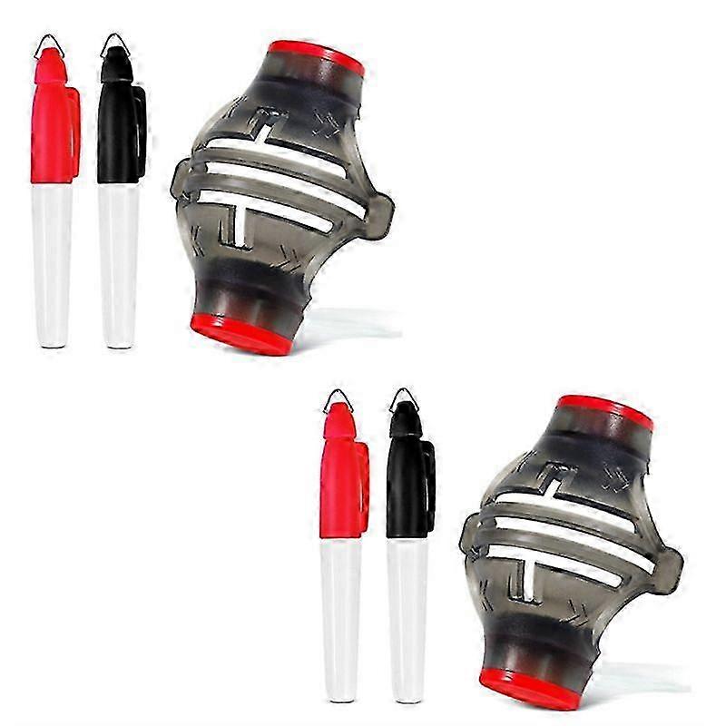 2PCS Golf Ball Liner, Golf Ball Alignment Marker(Red))