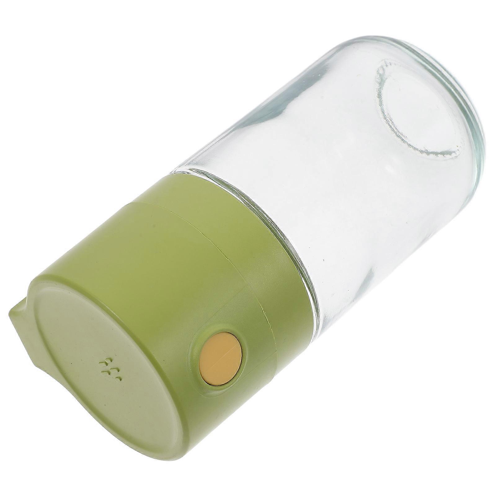 Green Glass Spice Jar with Builtin Measuring Function 2Pcs for Cooking