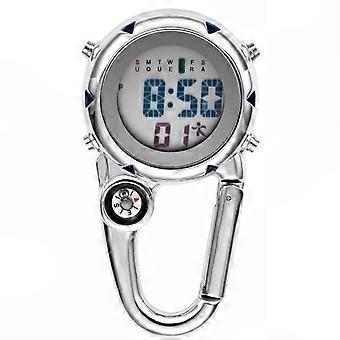 For Hikers Carabiner Clip-On Luminous Digital Sports Watch with Compass and Stopwatch