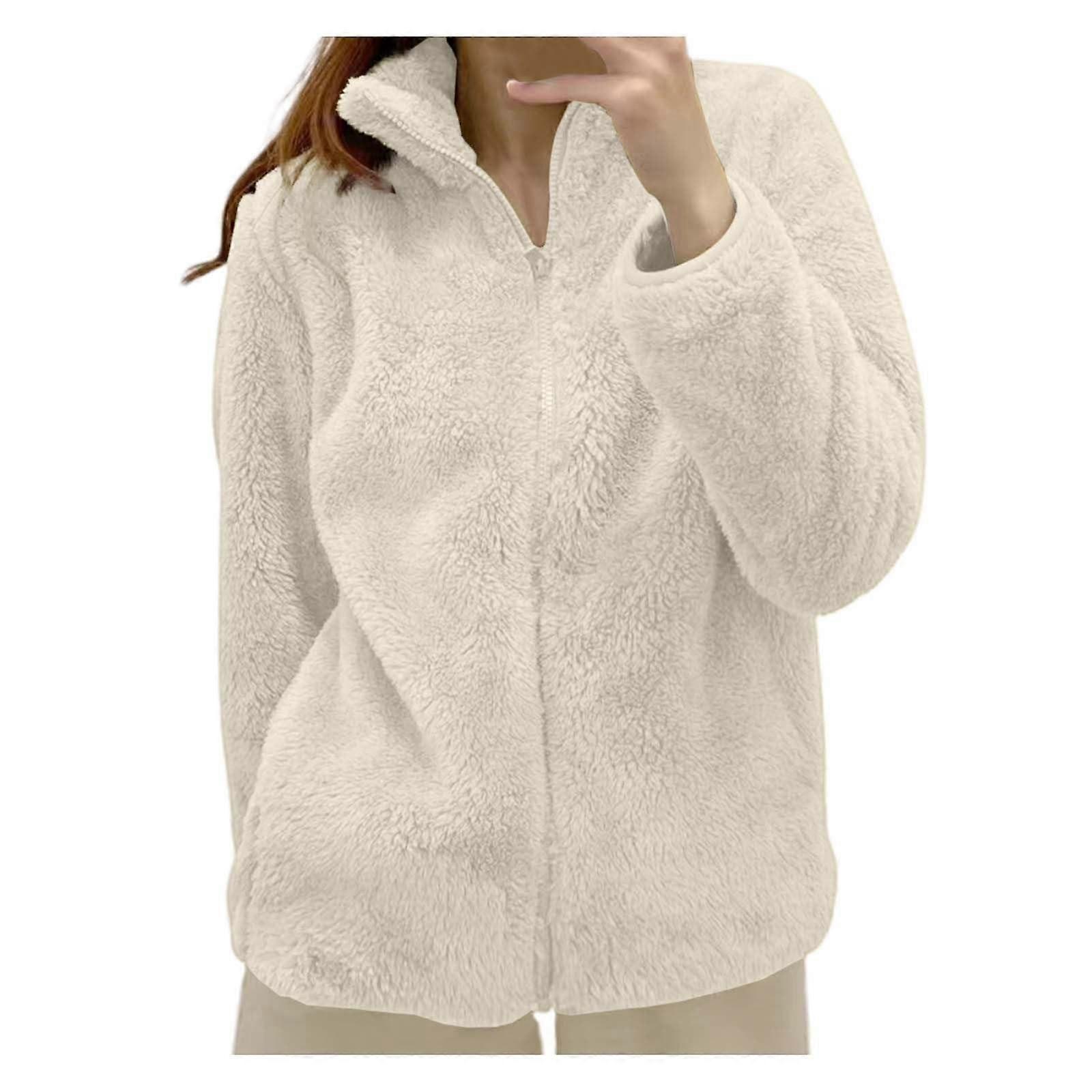 Womens Fleece Zip Up Jacket Light Fall Jackets Winter Plus Size Jackets