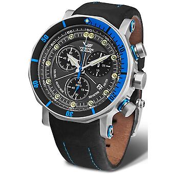 Vostok lunokhod-2 Chrono Quartz Analog Man Watch with Cowhide Bracelet 6S30-6205213