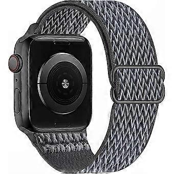 Stretchy Solo Loop Strap, Adjustable Nylon Compatible with iWatch 38mm 40mm 41mm, Gray