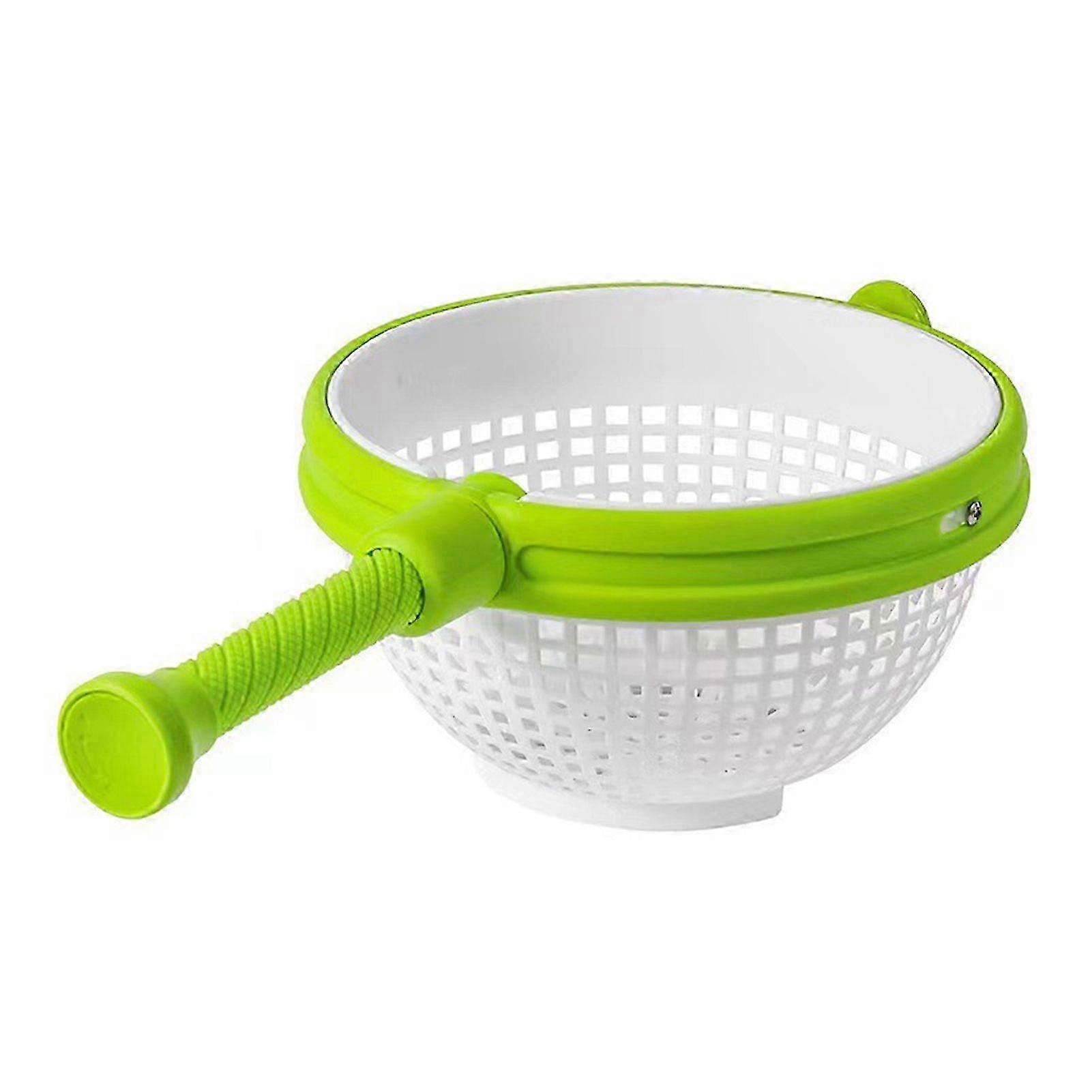 Collapsible Salad Spinner with Foldable Handle Large Capacity Multi-Functional Fruit Vegetable Straining Colander Mesh Drain Basket