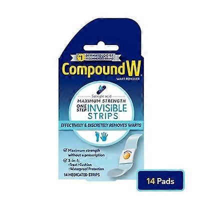 Compound W Maximum Strength One Step Invisible Wart Remover Strips, 14 ea