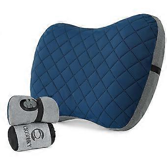 Inflatable camping pillow with removable cover - perfect for backpacking and travel.