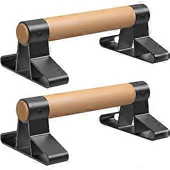 Houten push-up bars met antislip handgrepen, ondersteuning tot 600 lbs