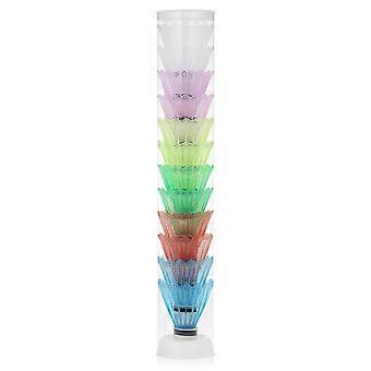 12Pcs Nylon Badminton Shuttlecocks, Durable Plastic Shuttlecocks with Composite Cork for Training Family Fun