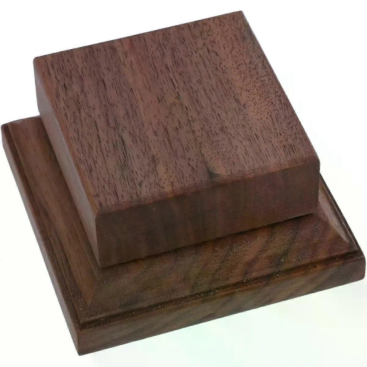 Miniature Display Base 3x3 Inch Walnut Square for Small Statue