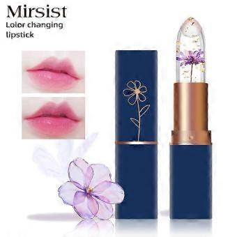 Pink Flower Jelly Lipstick with Gold Foil, Colour Changing Moisturising Lipstick, Long Lasting Waterproof 3.8g