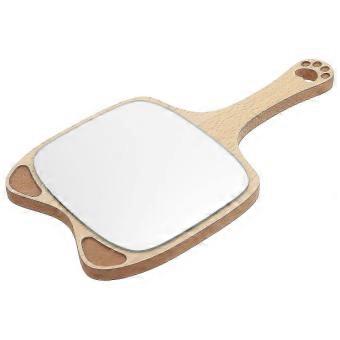 Golden Aluminum Handheld Cosmetics Mirror with Comfortable Handle, Crystal Clear Reflection for Home Use