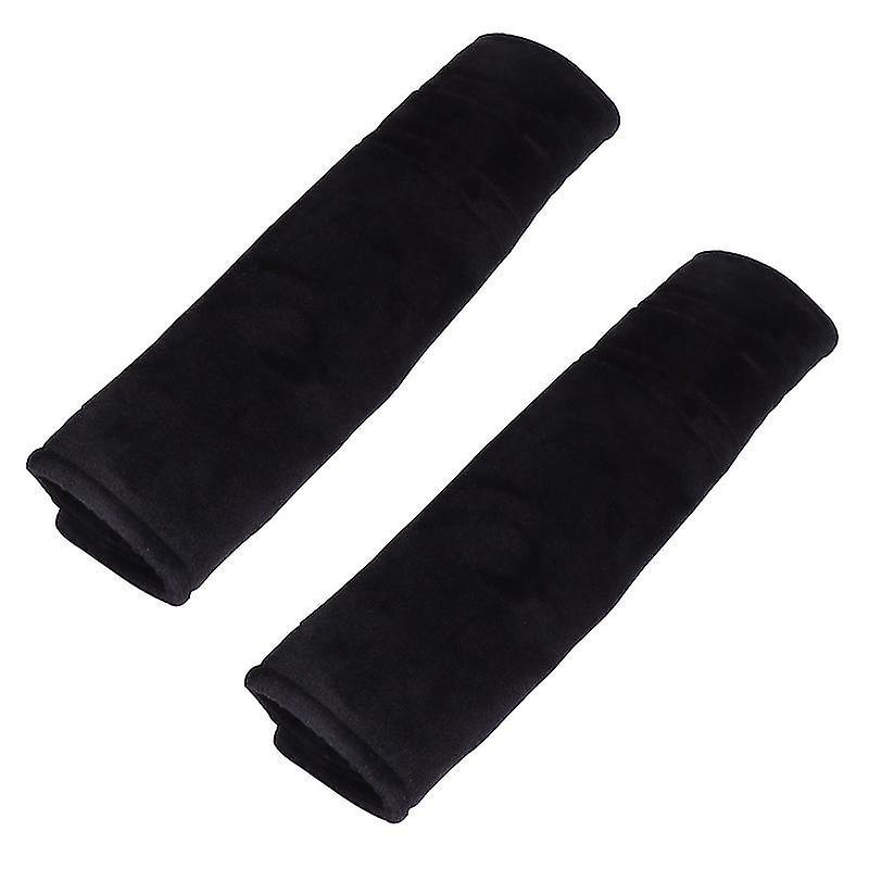 25.5X6.5cm Black Vehicle Seat Belt Straps 1 Pair Plush Shoulder Pads Cushions Car Seatbelt Strap Cov
