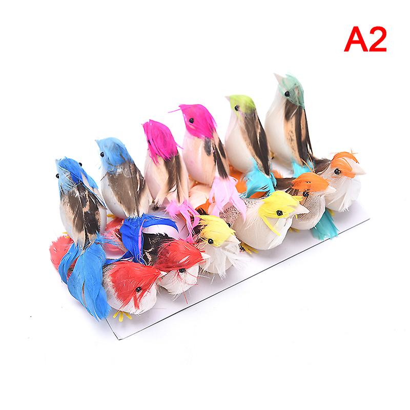 12pcs Cute Small Artificial Feather Bird Christmas Tree Decor Wedding Doves