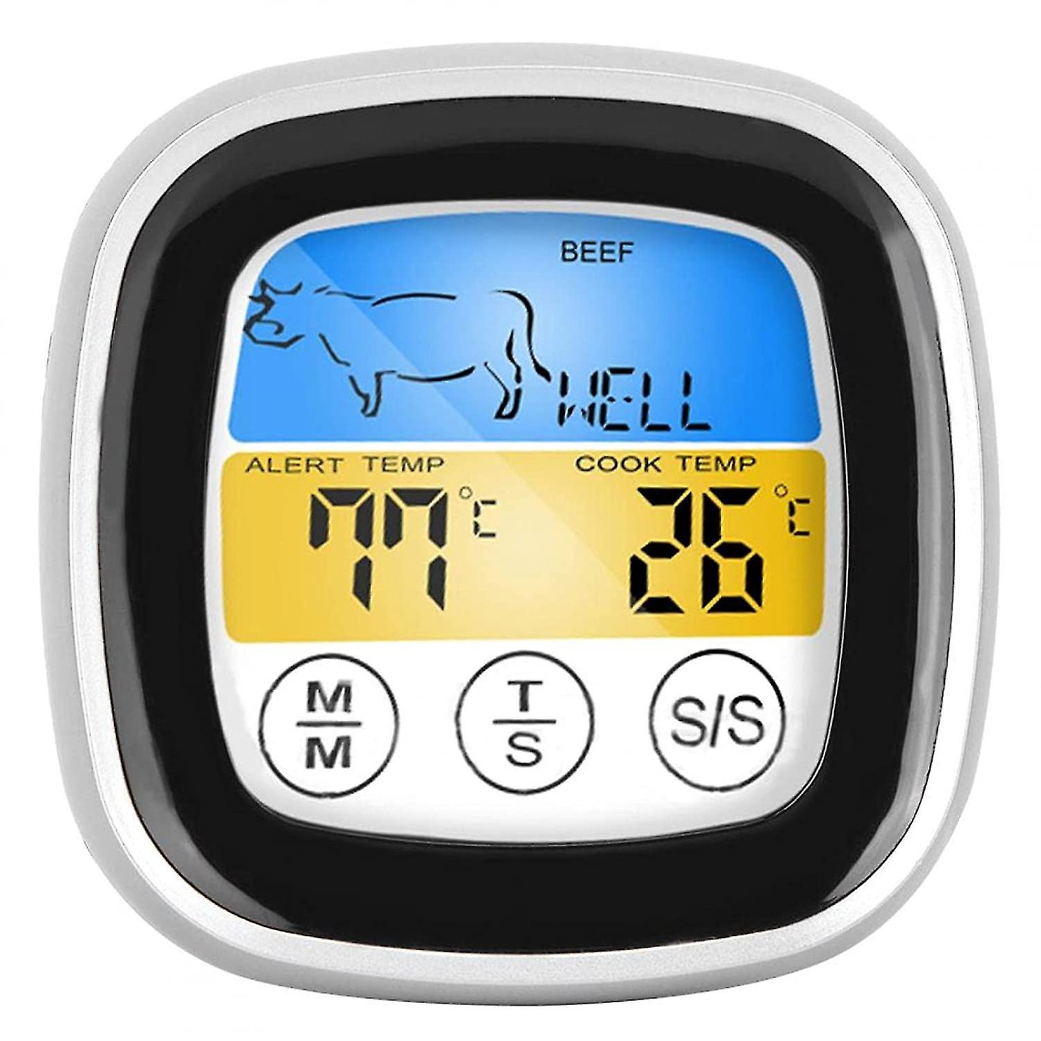 Wireless Meat Thermometer Digital Electric Food Thermometer Touch Screen With Timing And Alarm Function