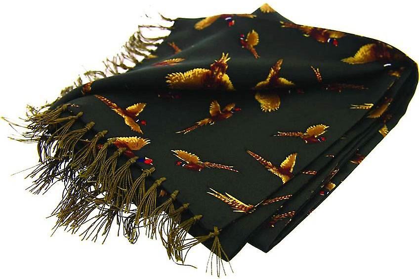 David Van Hagen Flying Pheasants Aviator Eșarfă Mătase - Verde