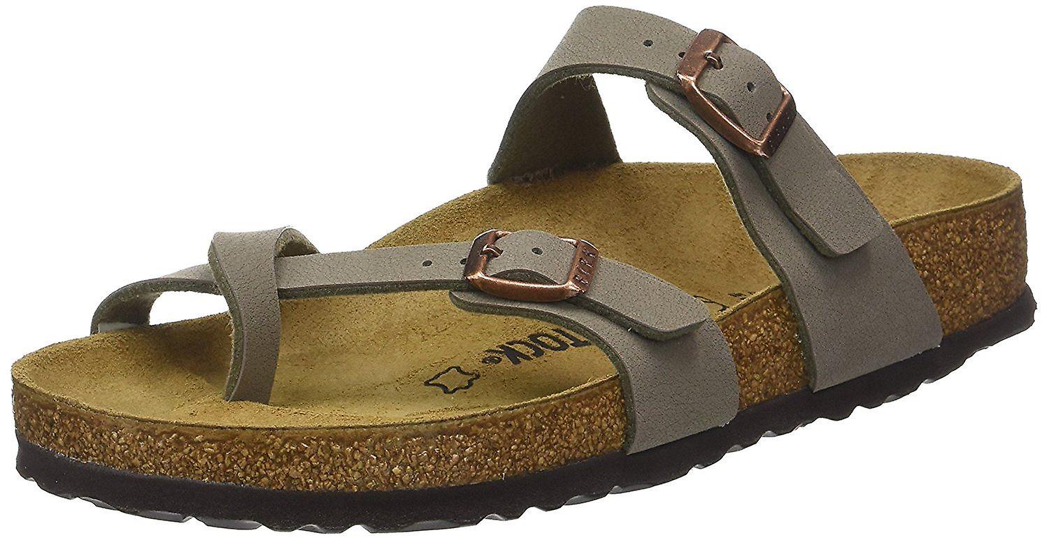 Birkenstock Mayari Nubuck Stone Womens Sandals Shoes