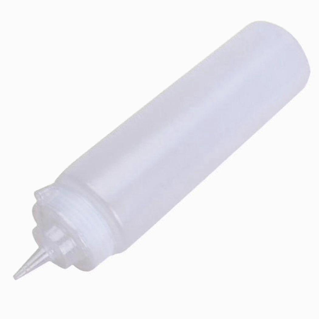 250ml White Transparent Plastic Sauce Squeeze Bottle Dispenser With Cap