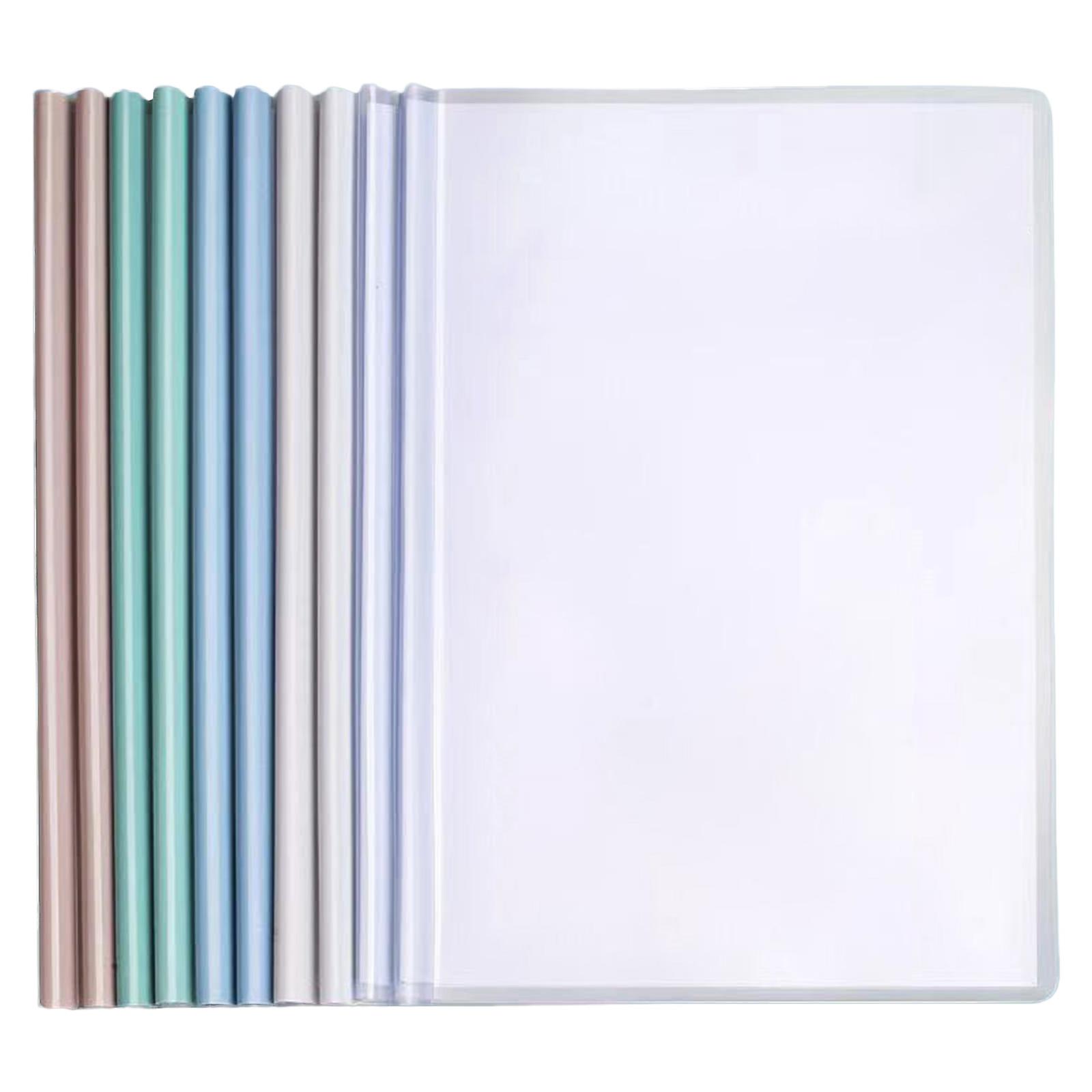10Pcs/Pack File Folder Bags Transparent A4 Folder Portable for Students Adults