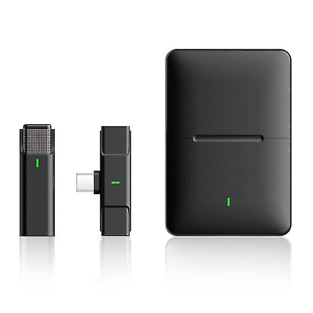 Ep033a Microphone Lavalier sans fil avec compartiment de charge 300m Range Enregistrement Vlog Youtube Live pour iphone Android