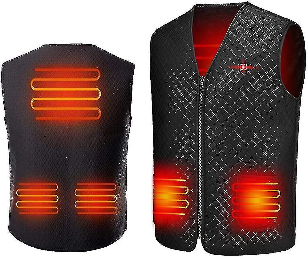 Heated Vest Men Electric Warm Vest With Adjustable Temperature Control For Motorcycle, Power Bank Ch