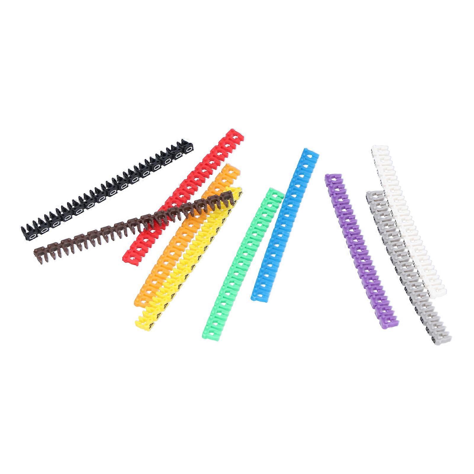 Clip-on cable marker, waterproof cable identification tube, colored wire label numbered 0-9, wire marker
