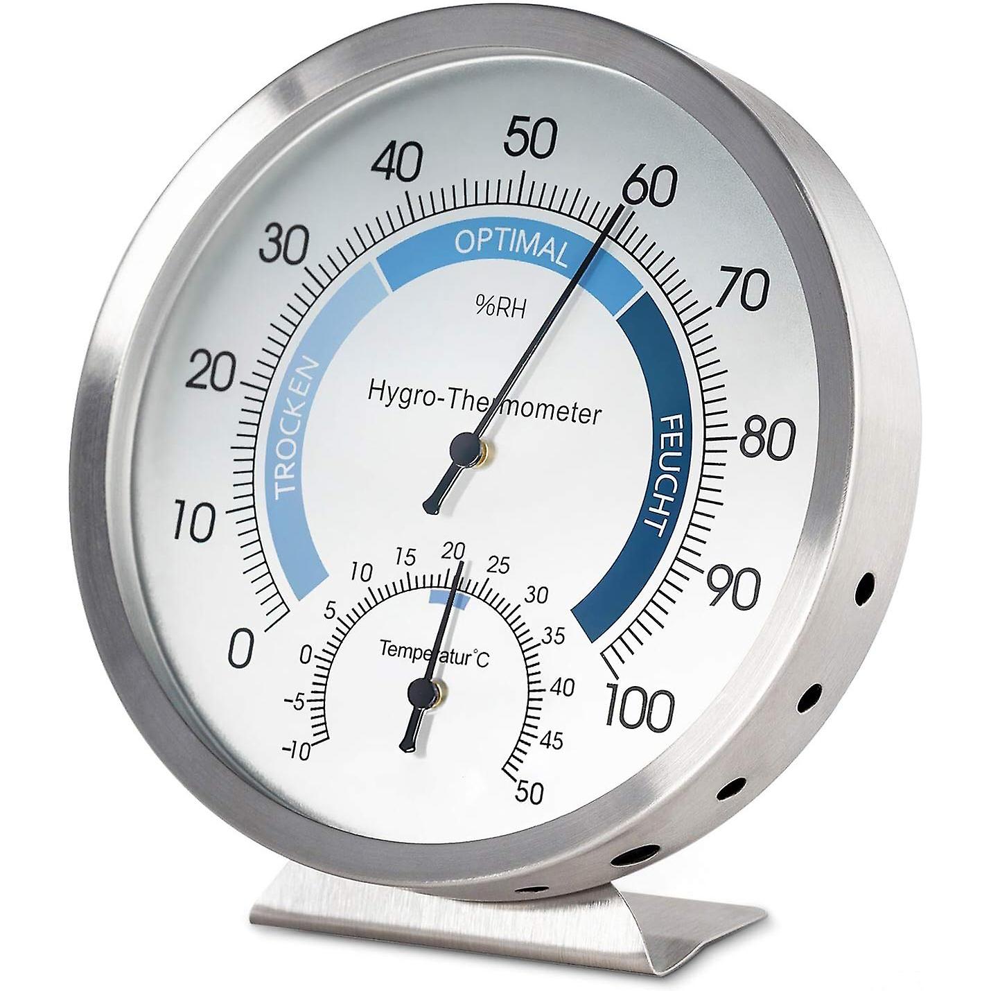 Stainless steel temperature and humidity meter