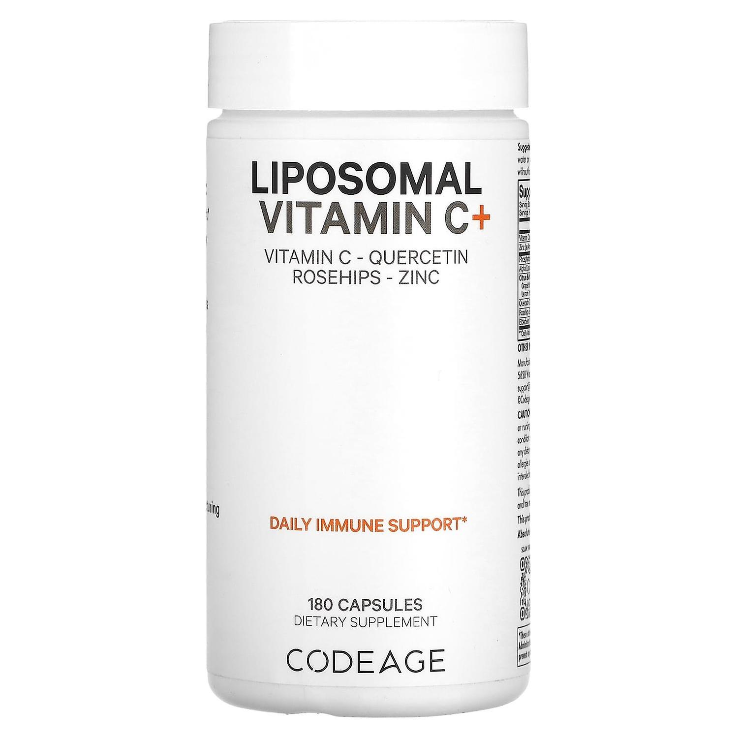 Codeage, Vitamins, Liposomal Vitamin C+, 180 Capsules