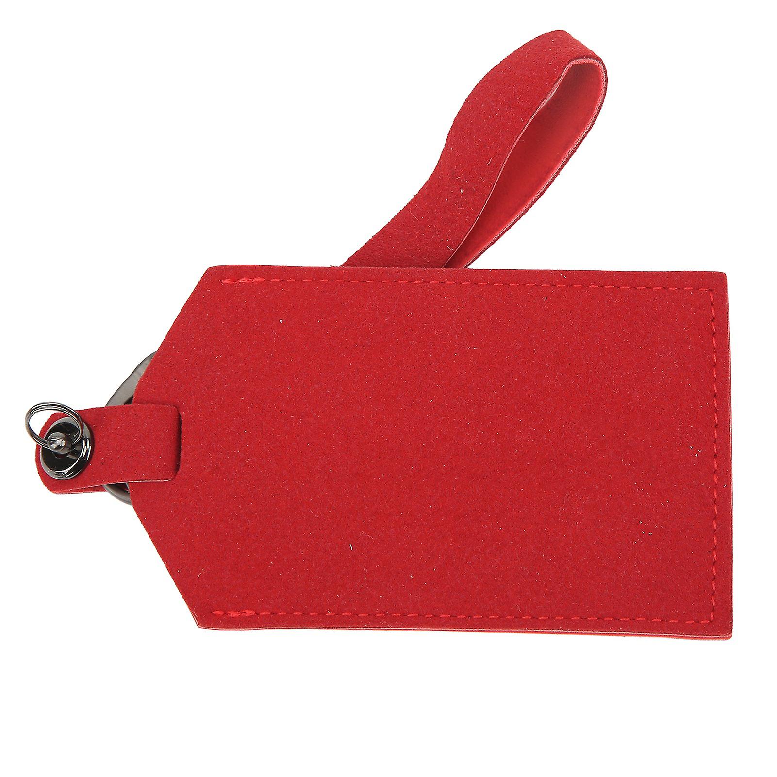 Waterproof Red Suede Car Key Card Cover for Model Y 2021-23