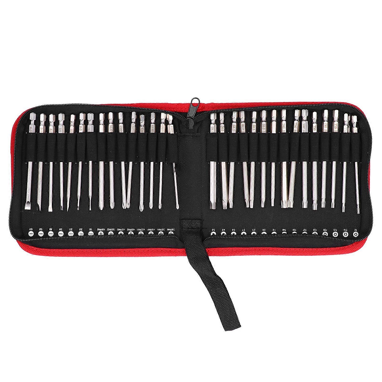 Risegun Electric Screwdriver Head 30-Piece Screwdriver Bit Set with Magnetic Metal Slot, Star, Cross Tool Kit in Storage Box, 100mm