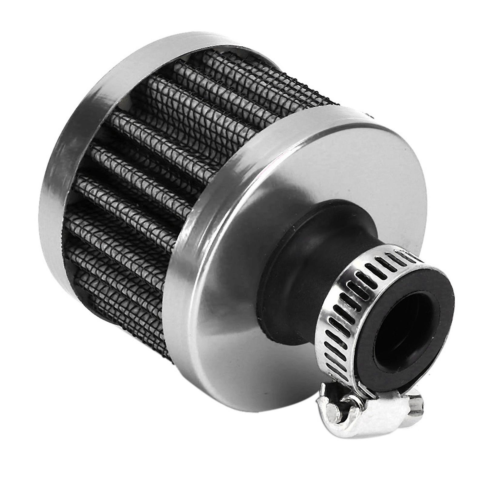 13mm/0.5in Mini Air Intake Filter Air Filter Universal Car Accessory argent