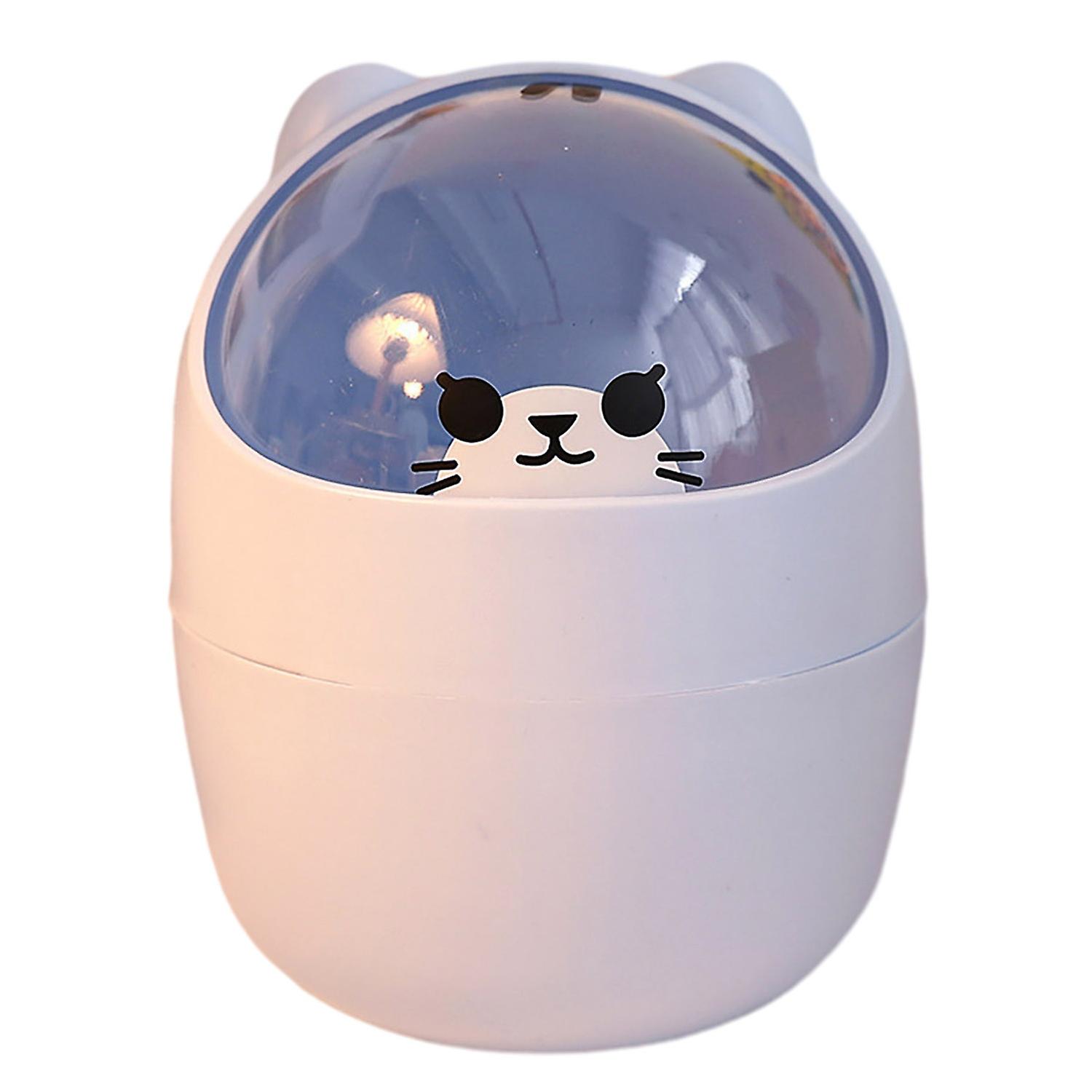 Trash Can Colorful Cartoon Bear Design Large-capacity Transparent Flap Top Multi-purpose Food Residu