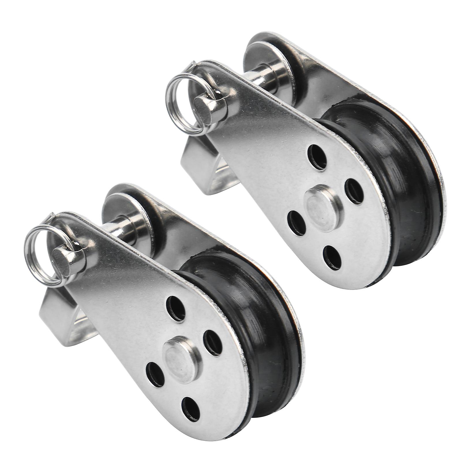 2pcs Stainless Nylon Wheels Small Lifting Blocks for Boating Kayaking p