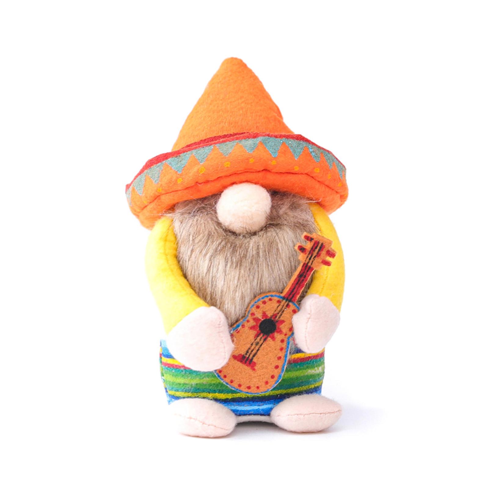 Mexican Carnival Gnome Scandinavian Dwarf Plush Doll Guitar Couple Gnome Shop Window Home Farmhouse