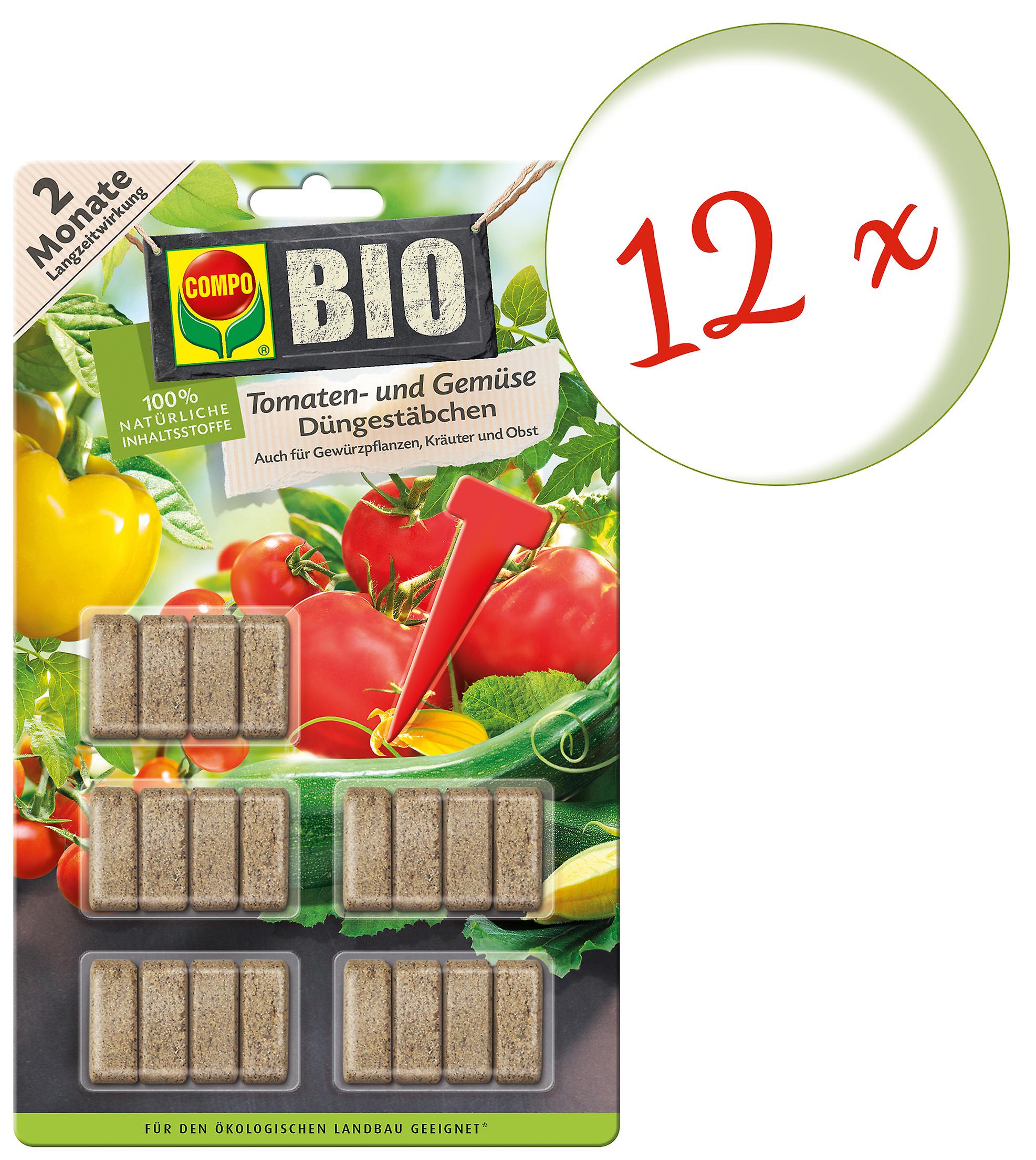 12 x COMPO BIO domates ve bitkisel gübre çubukları, 20 adet
