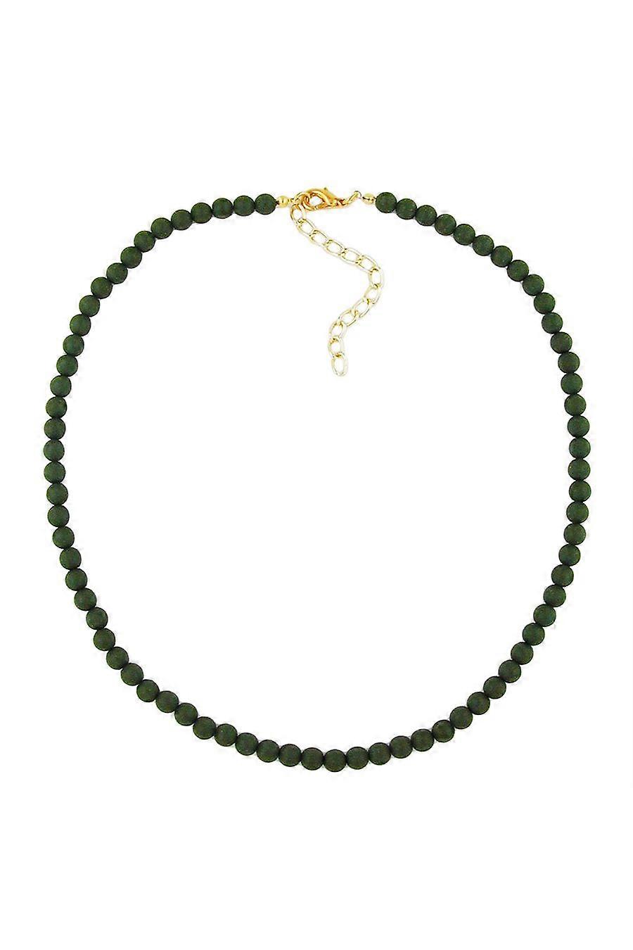 Necklace Beads 6mm Olive/ Dull - Gl00245