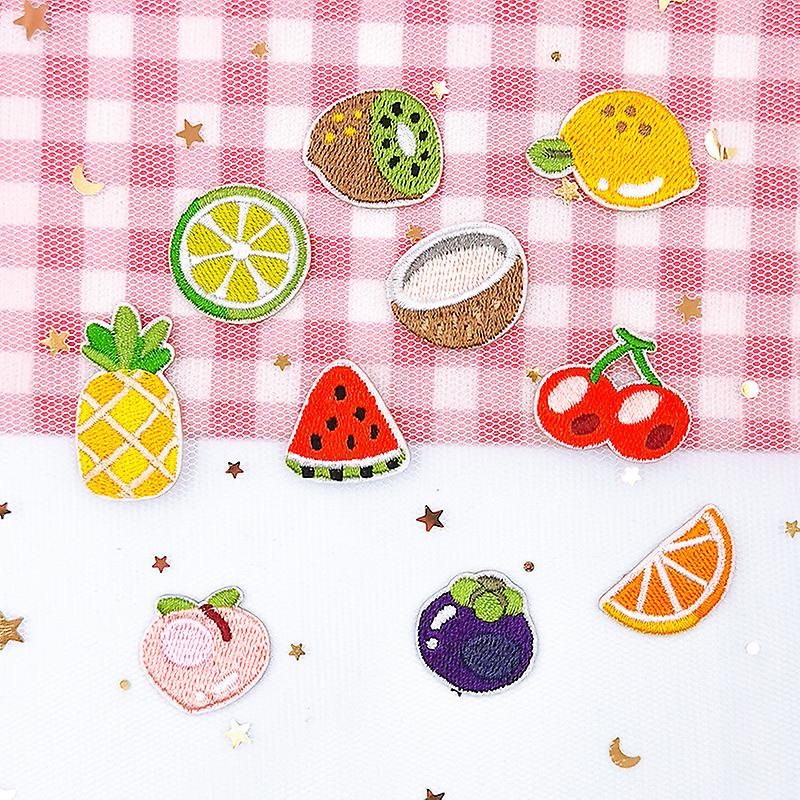 10 Pack Cartoon Fruit Embroidery Stickers For Computer DIY Accessories Clothing Decorative Patches