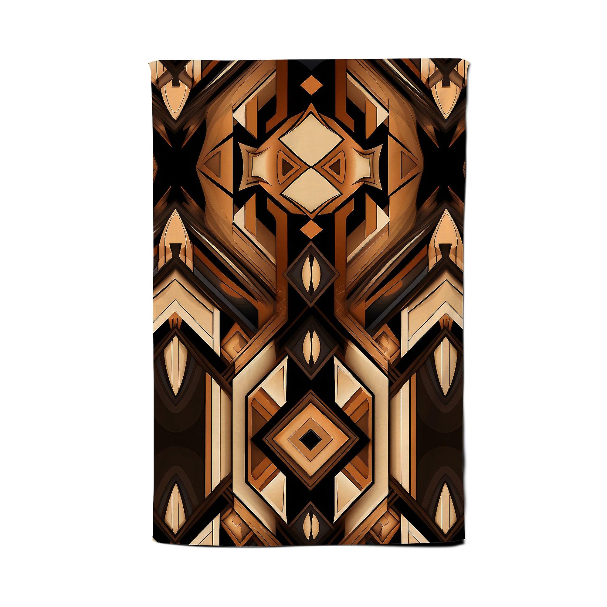 Black And Brown Intricate Pattern Tea Towel