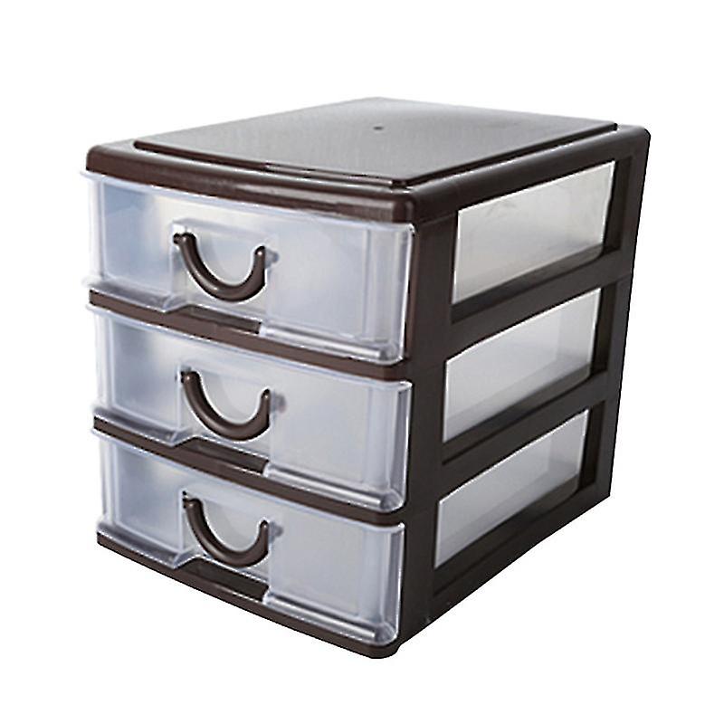 1pcs Plastic Box Organizer For Home Office Brown