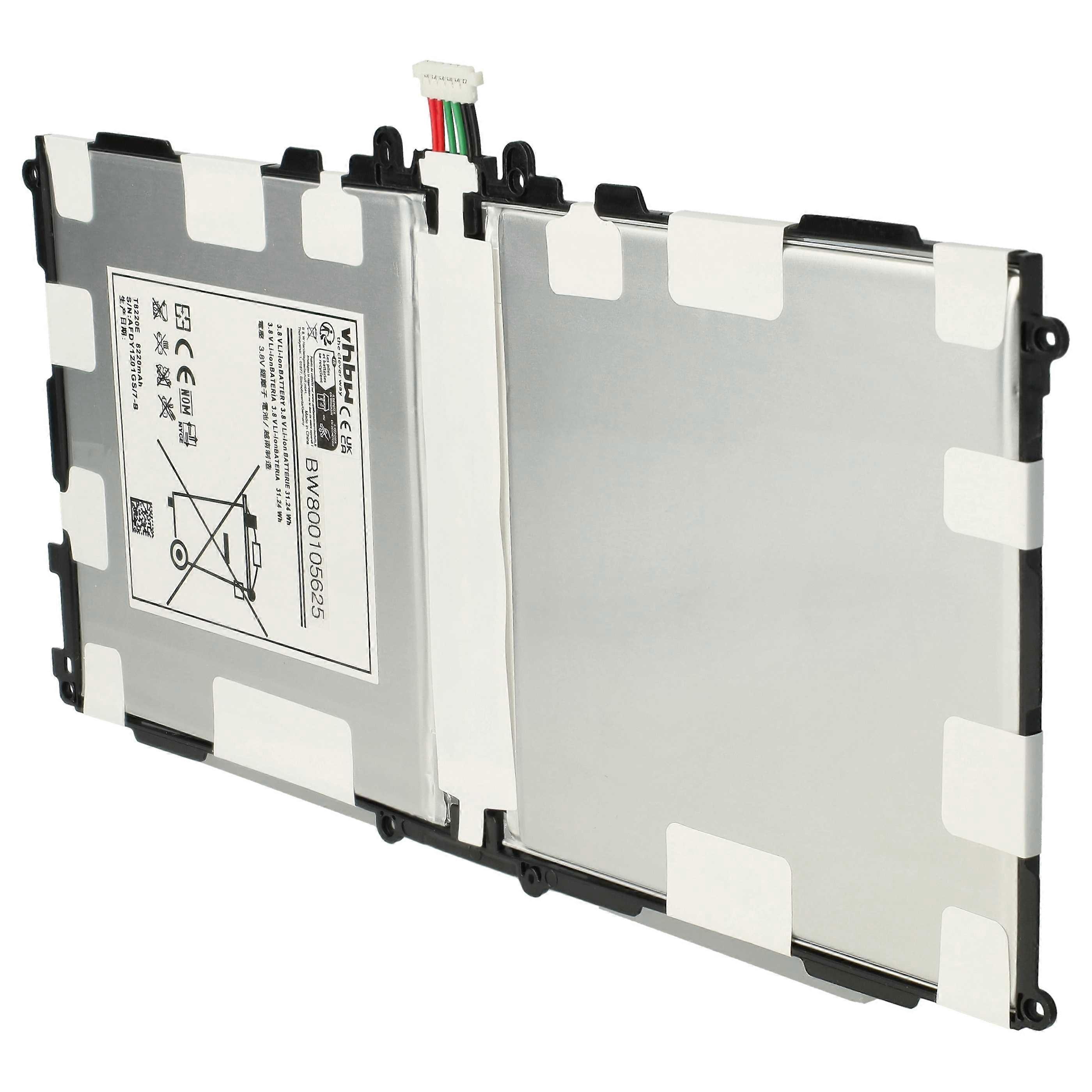 vhbw Înlocuire baterie pentru Samsung GH43-03998A, AA1DA04WS/7-B, AA1DA2WS/7-B, AAAD828oS/T-B, P11G2J-01-S01 pentru tabletă (8220 mAh, 3,8 V, Li-Polymer)