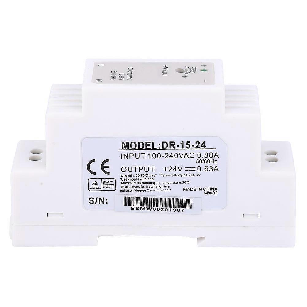 DR-15-24 DIN Rail Single Output Switching Power Supply 15W 24V 0.63A