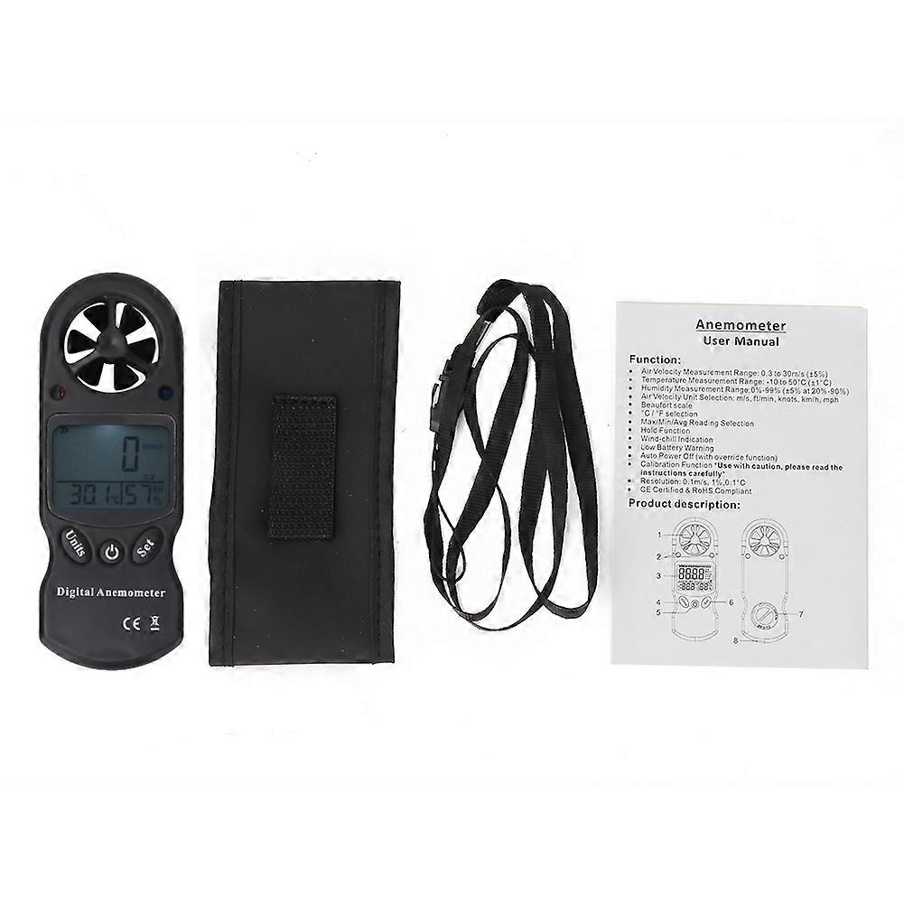 TL-300 3-in 1 Mini Handheld Multifunction Digital Thermometer Hygrometer Anemometer