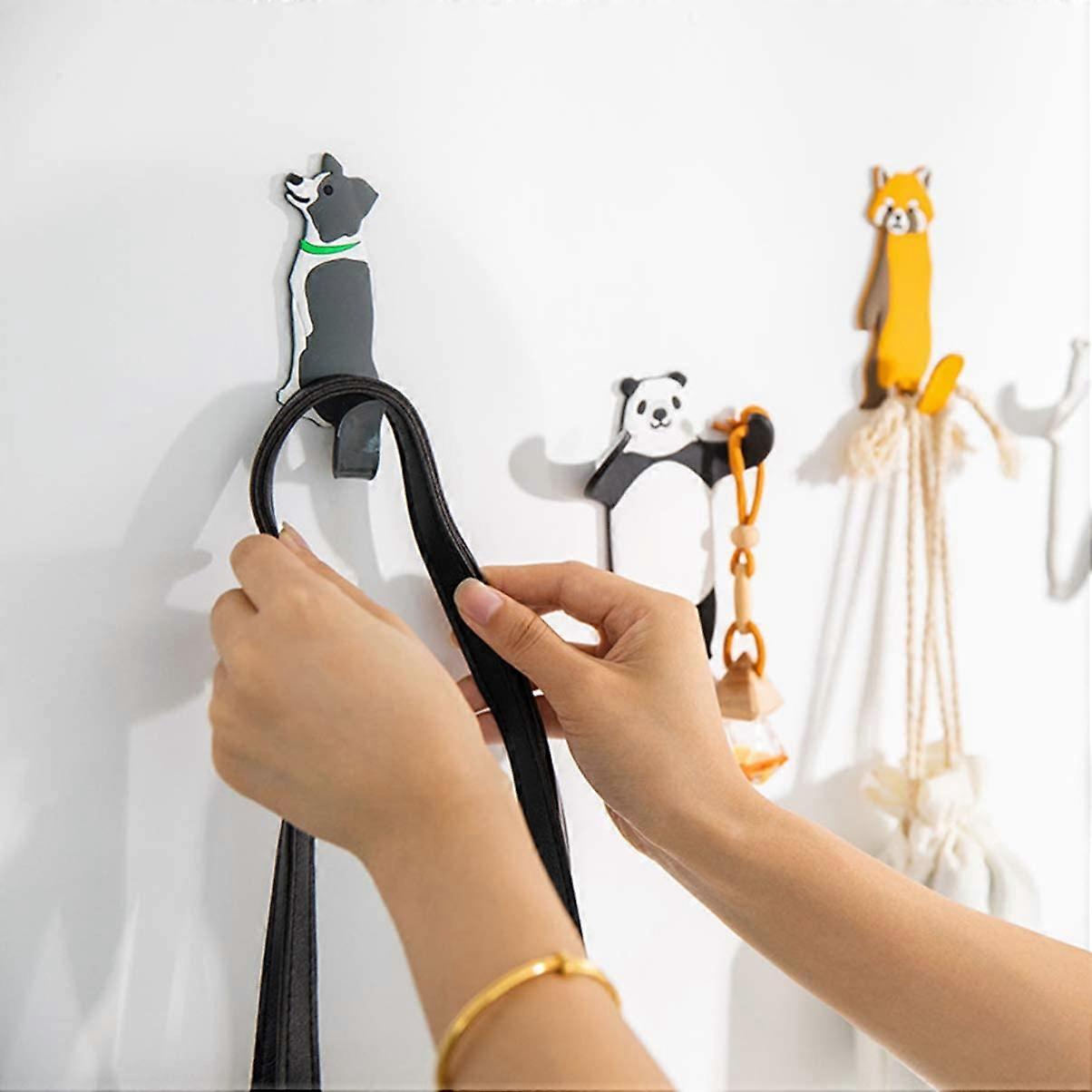 3 Pieces Washable Reusable Wall Hooks Animal Adhesive Hooks (Dog)