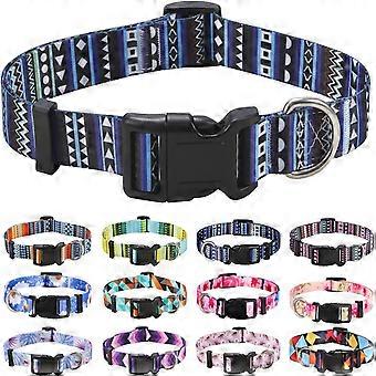 Hundehalsband, Modemuster mit Schnellverschlussschnalle, böhmisch, Blume, geometrisch, Tribal Design, klassisches Halsband, für kleine, mittlere und große HundeBo