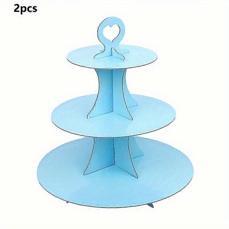 2個、3層カップケーキスタンド、デザートテーブルディスプレイ用のレイヤードDIYカップケーキスタンド、誕生日テーマパーティーの装飾、花のお茶会、パーティー用品、11